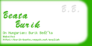 beata burik business card